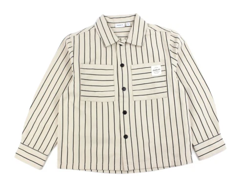 Name It oatmeal stribet skjorte